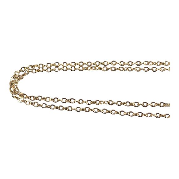 Luna Norte Choker Necklace 17" Gold Plated Blue Chalcedony Pendant Dainty Y2K - Picture 7 of 16